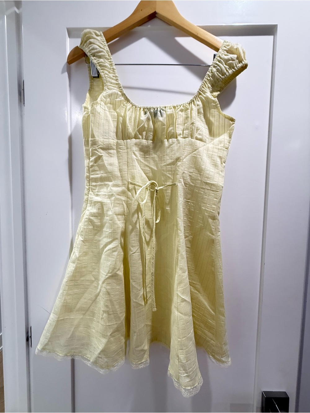 Light Yellow Ruffled Strap Sundress - Picture 3 of 7